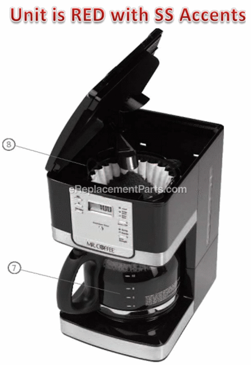 Page A Diagram and Parts List for JWX36-NP  Mr Coffee Coffee Maker